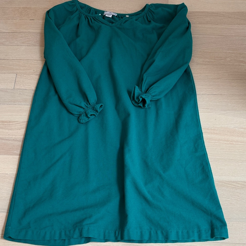 Petit Plume Emerald Green Long Sleeve Night Gown Dress